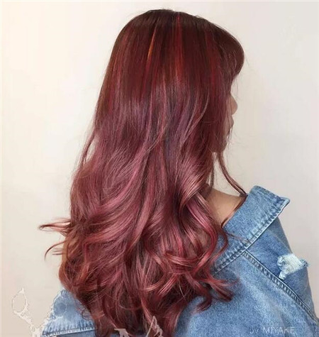 雾面紫雾面色染发