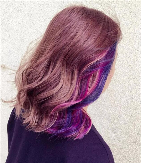 雾面紫雾面色染发
