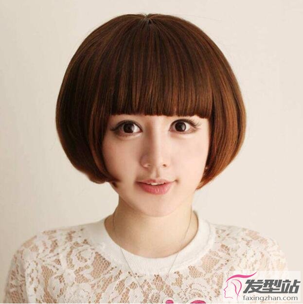 圆脸女生经典蘑菇头发型显娇俏减龄效果