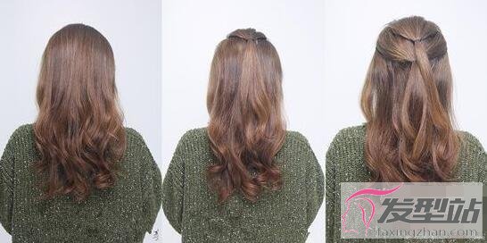 層次遞進式編發(fā)馬尾示范圖