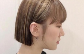 【一刀切短发】韩式一刀切短发_耳边一刀切短发