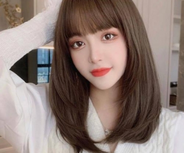 齐刘海齐肩发型图片 直发女生这么剪甜美又清新